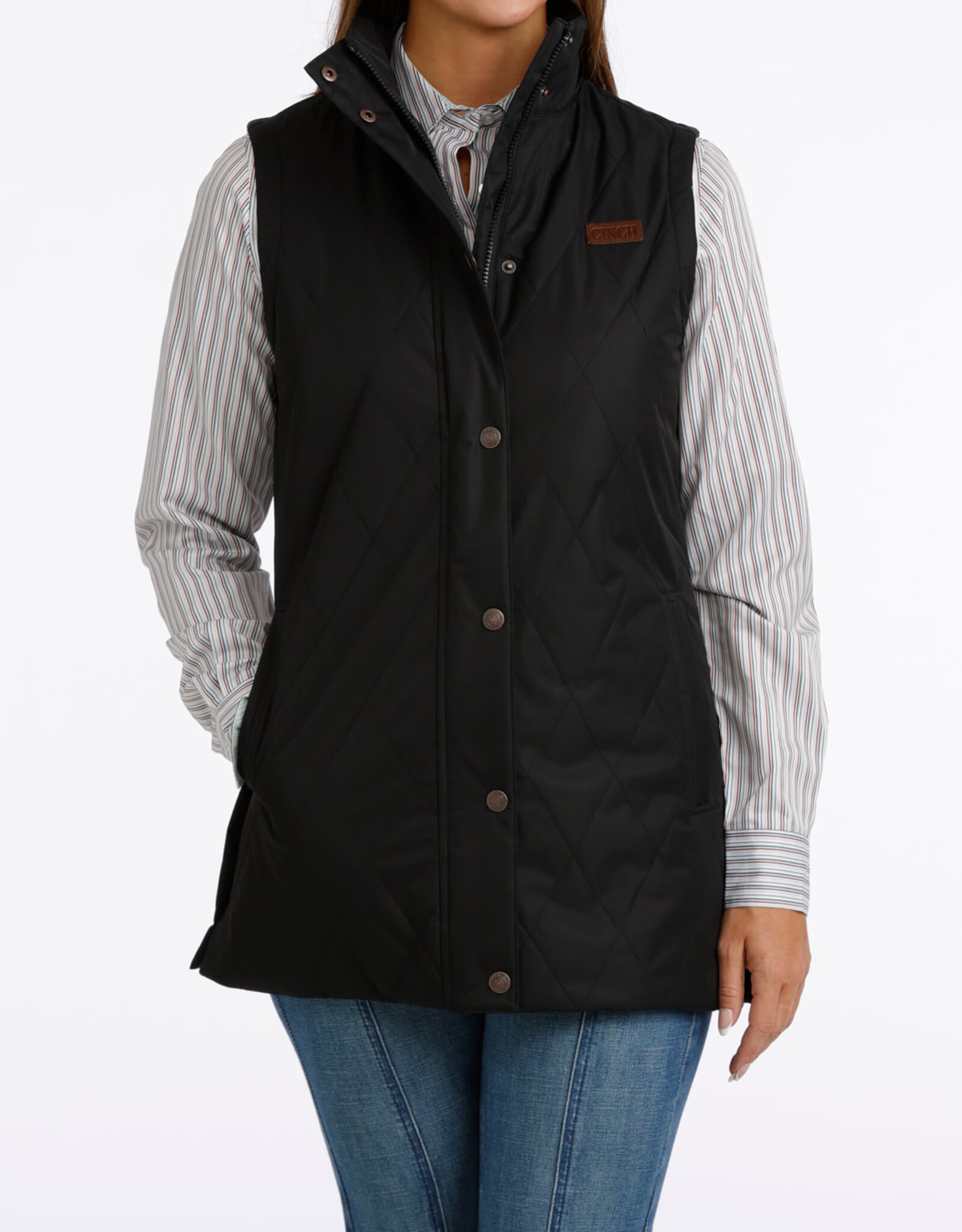 Cinch Womens Cinch Quilted Black Barn Vest