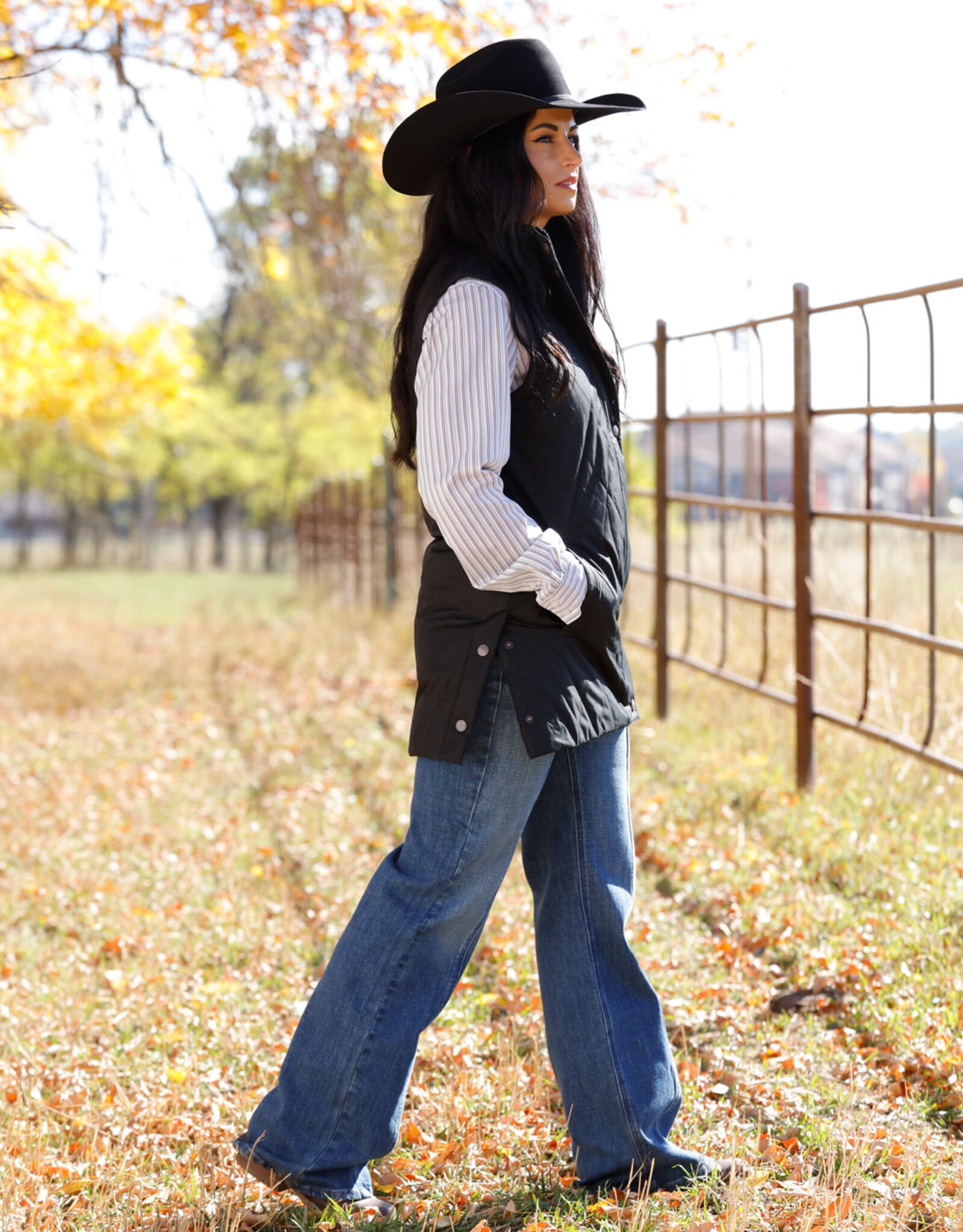 Cinch Womens Cinch Quilted Black Barn Vest