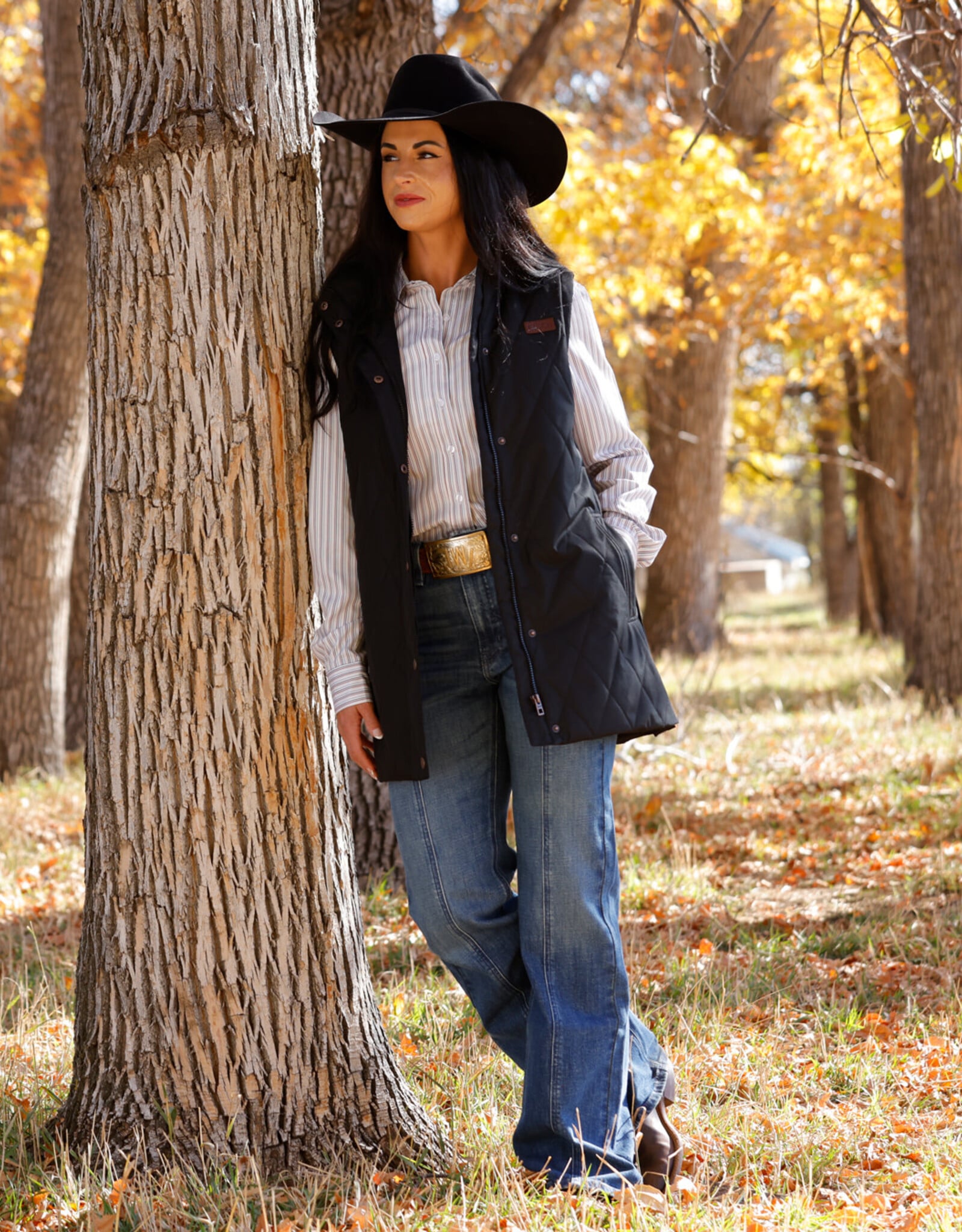 Cinch Womens Cinch Quilted Black Barn Vest