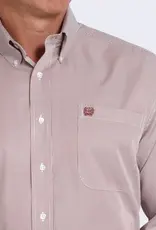 Cinch Mens Cinch Long Sleeve Pink Stripe Tencel Button Western Arena Shirt