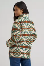 Womens Wrangler Western Tribal Aztec Sherpa Quarter Zip Pullover