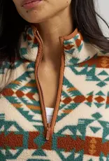 Womens Wrangler Western Tribal Aztec Sherpa Quarter Zip Pullover