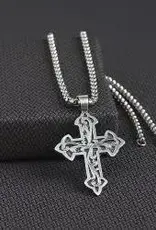 Mens 24" Filigree Cross Necklace