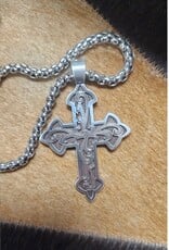 Mens 24" Filigree Cross Necklace