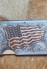 3D Mens Silver Copper Flag Smart Style Utility Wallet