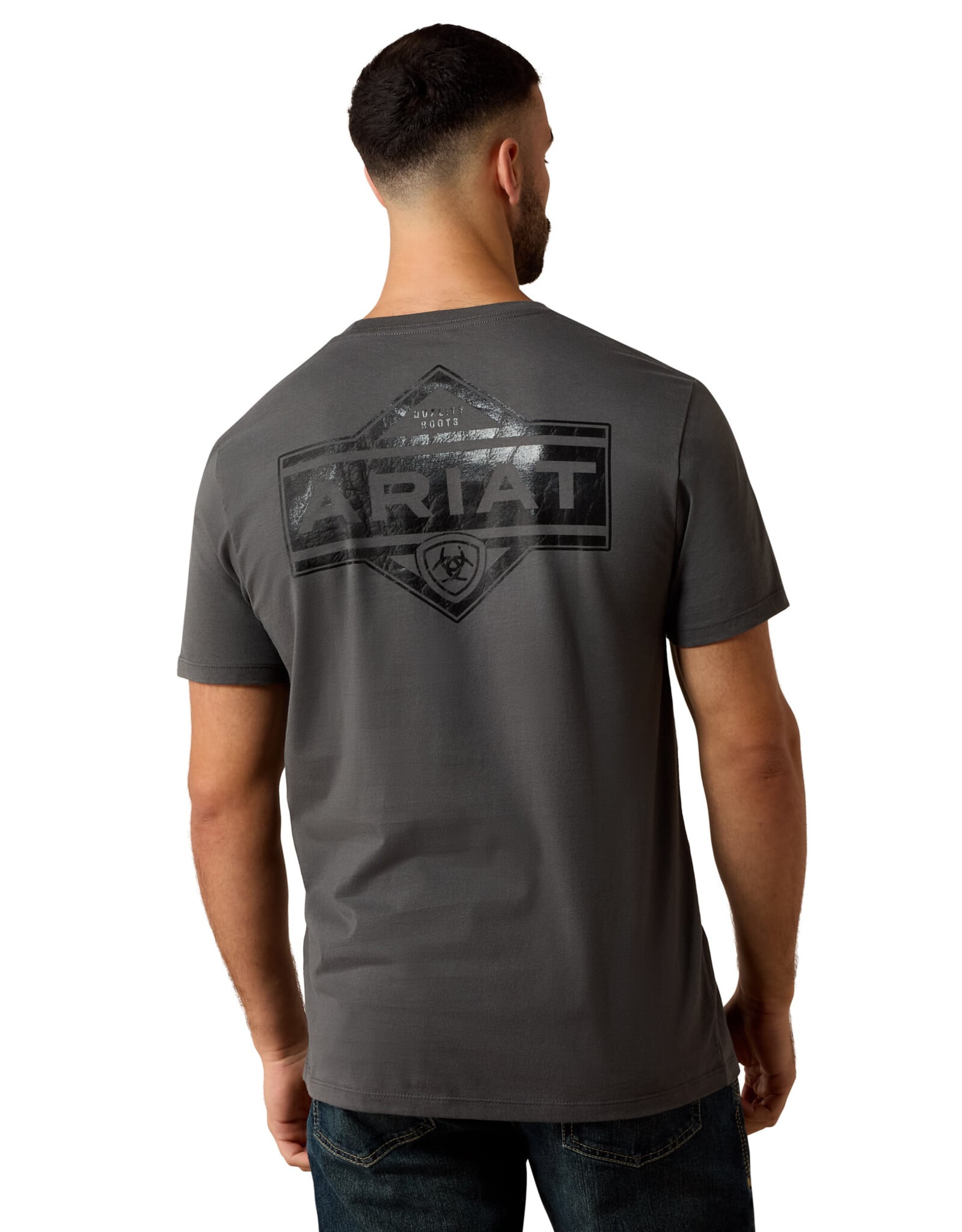 Ariat Mens Ariat Charcoal Grey Diamond Short Sleeve T Shirt