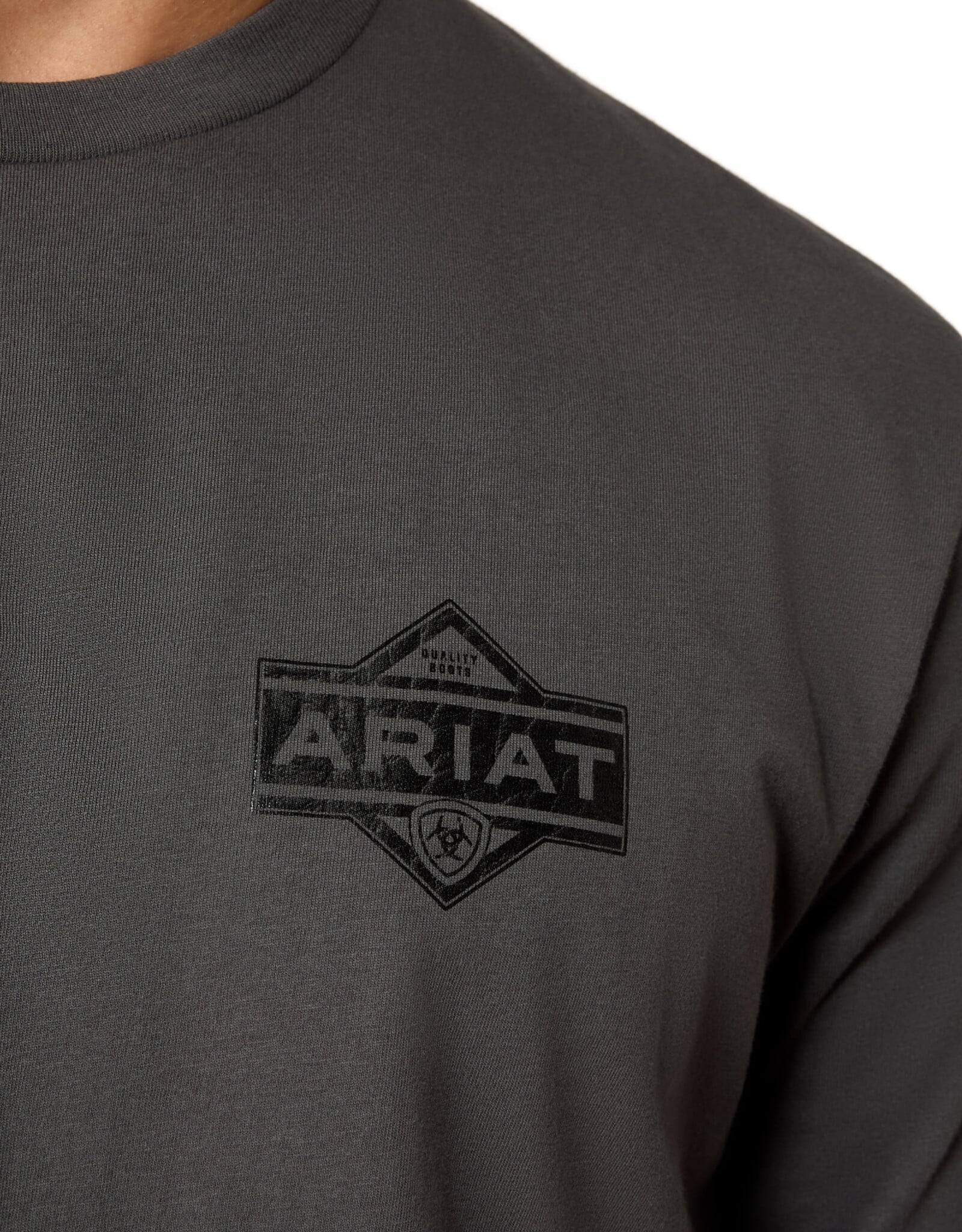 Ariat Mens Ariat Charcoal Grey Diamond Short Sleeve T Shirt