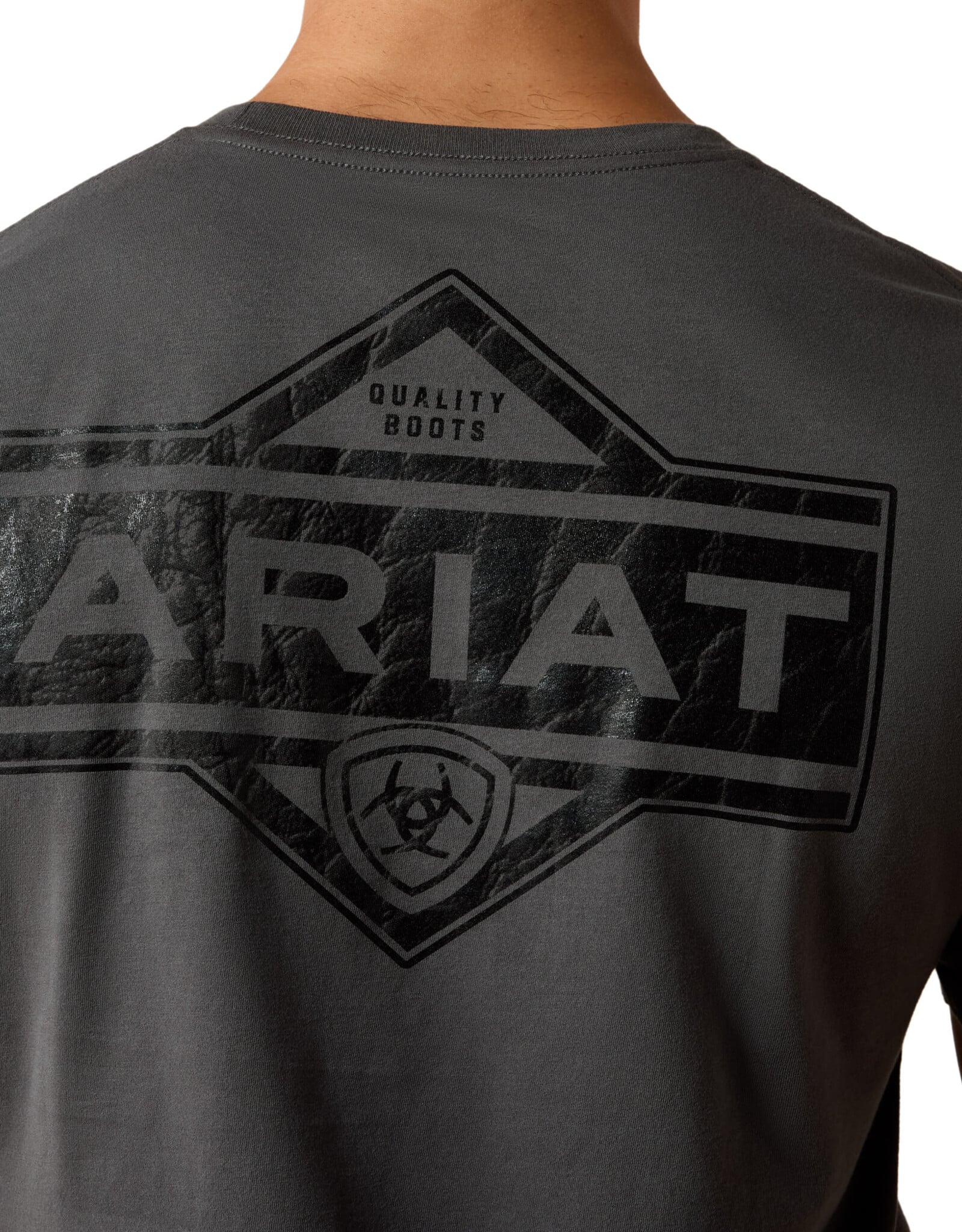 Ariat Mens Ariat Charcoal Grey Diamond Short Sleeve T Shirt