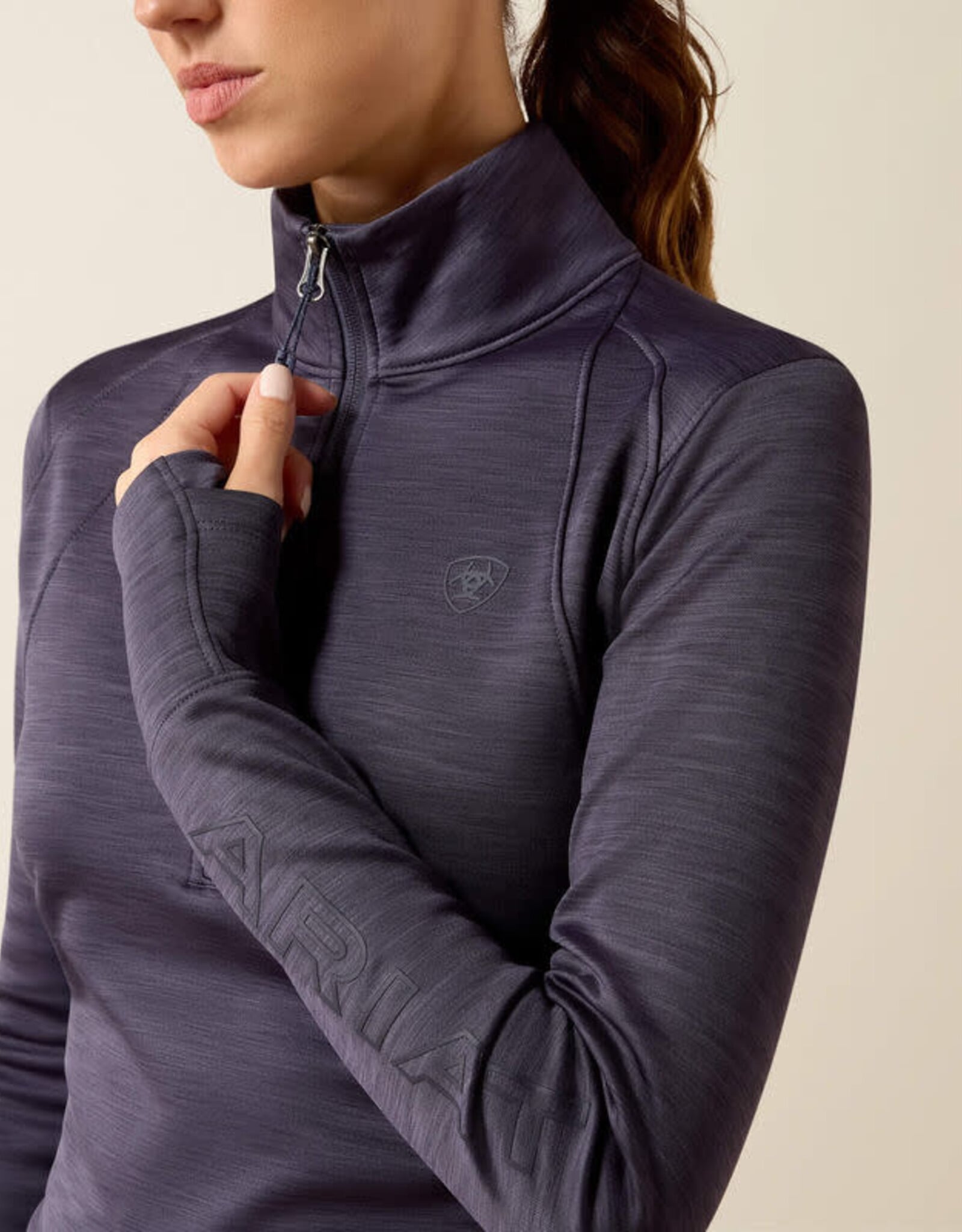 Ariat Womens Ariat Odyssey Grey Tek Team Cold Series 1/2 Zip Pullover
