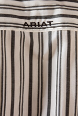 Ariat Womens Ariat Kirby Silver Metallic Black White Stripe Long Sleeve Button Western Arena Shirt