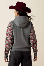 Ariat Womens Ariat Logo 2.0 Grey Red Aztec Block Pullover Hoodie