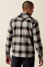 Ariat Mens Ariat Retro Heintz Grey Light Flannel Snap Western Shirt