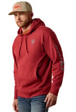 Ariat Mens Ariat Brick Red Logo Pullover Hoodie
