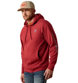 Ariat Mens Ariat Brick Red Logo Pullover Hoodie