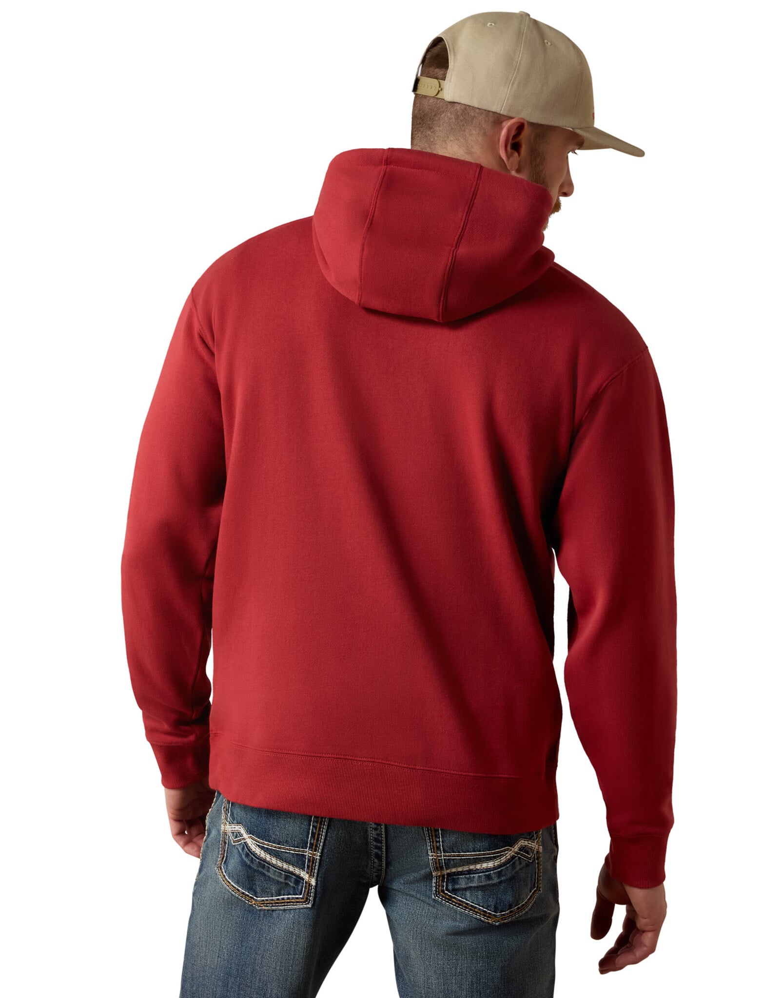 Ariat Mens Ariat Brick Red Logo Pullover Hoodie