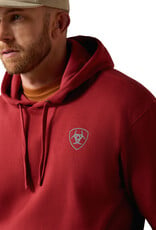 Ariat Mens Ariat Brick Red Logo Pullover Hoodie