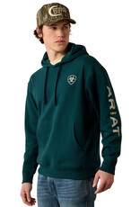 Ariat Mens Ariat Sea Moss Green Logo Pullover Hoodie