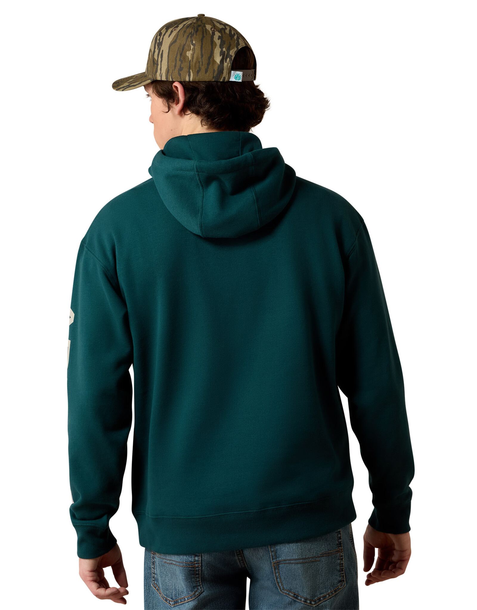 Ariat Mens Ariat Sea Moss Green Logo Pullover Hoodie