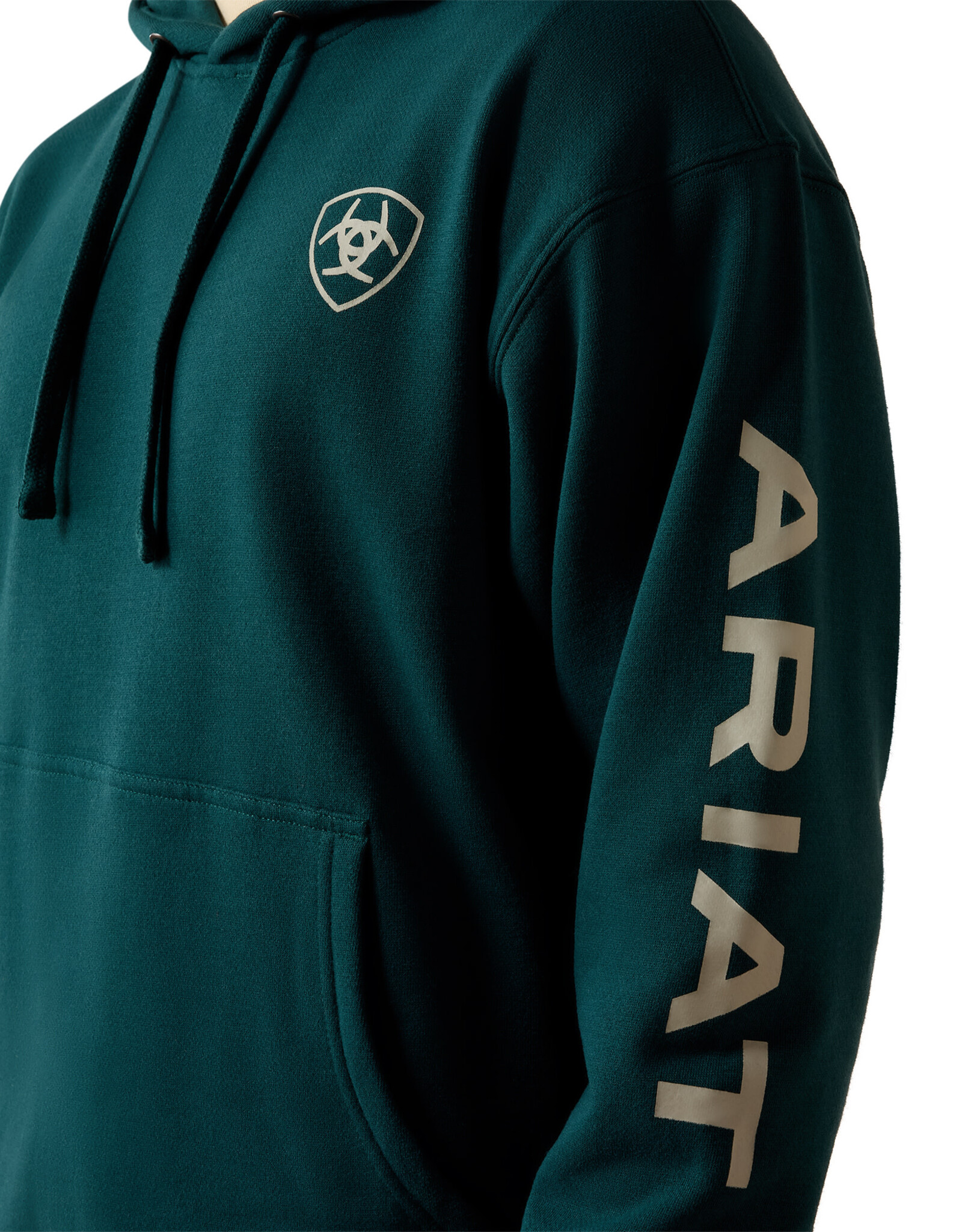 Ariat Mens Ariat Sea Moss Green Logo Pullover Hoodie