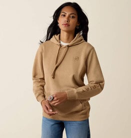 Ariat Womens Ariat Heather Khaki Logo Pullover Hoodie