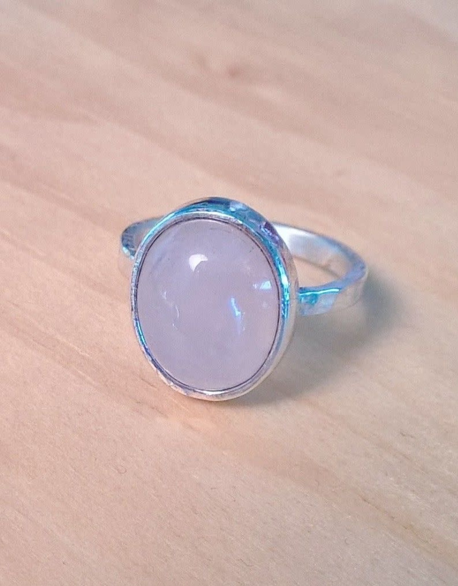 Devil May Wear Spring Blossom Ring. Rose Quartz in Solid Silver setting and band. Size 4