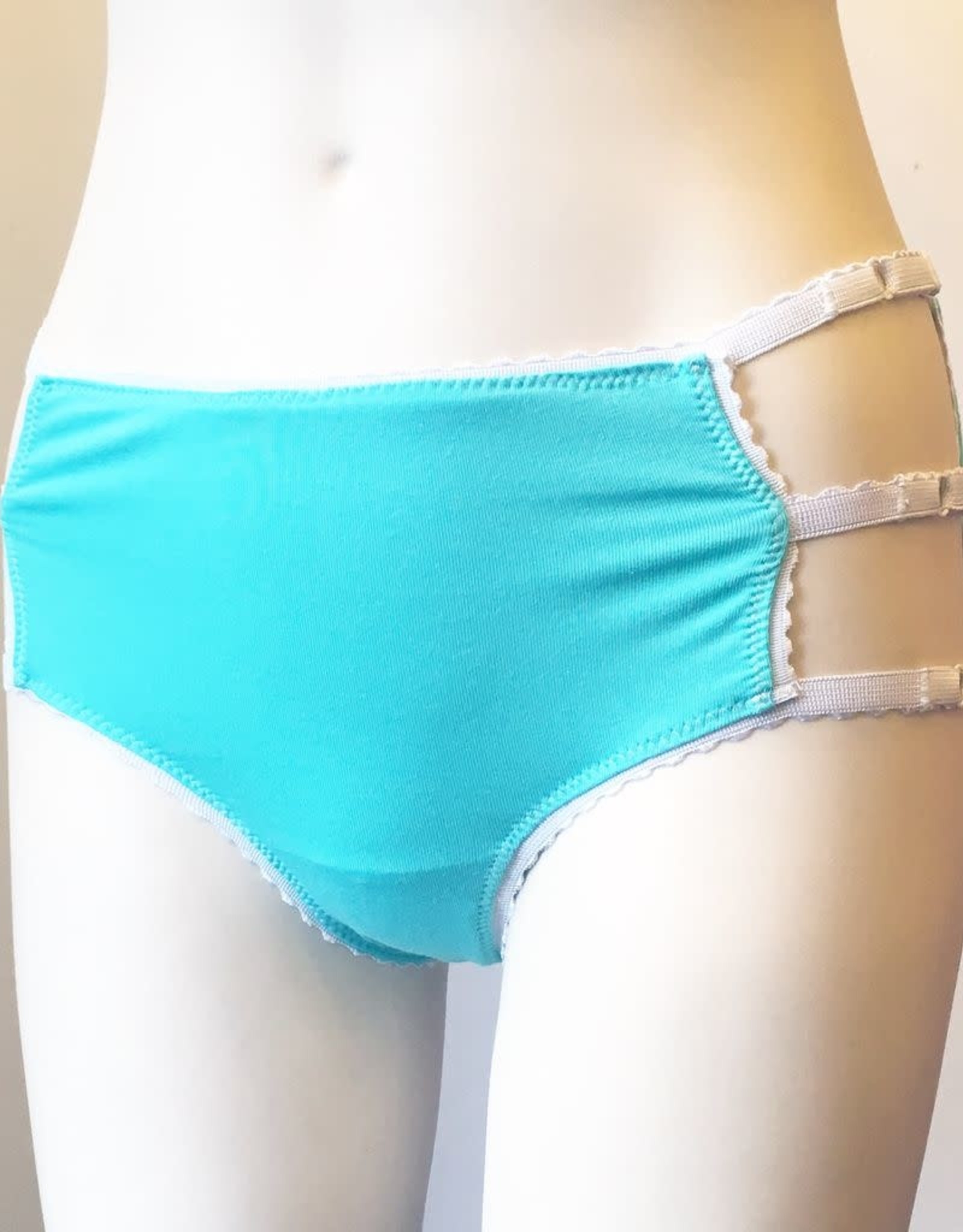Binpure Women Cage Back Panties Mesh Perspective Wave Shape Bow Underwear  (S/M/L/XL) 