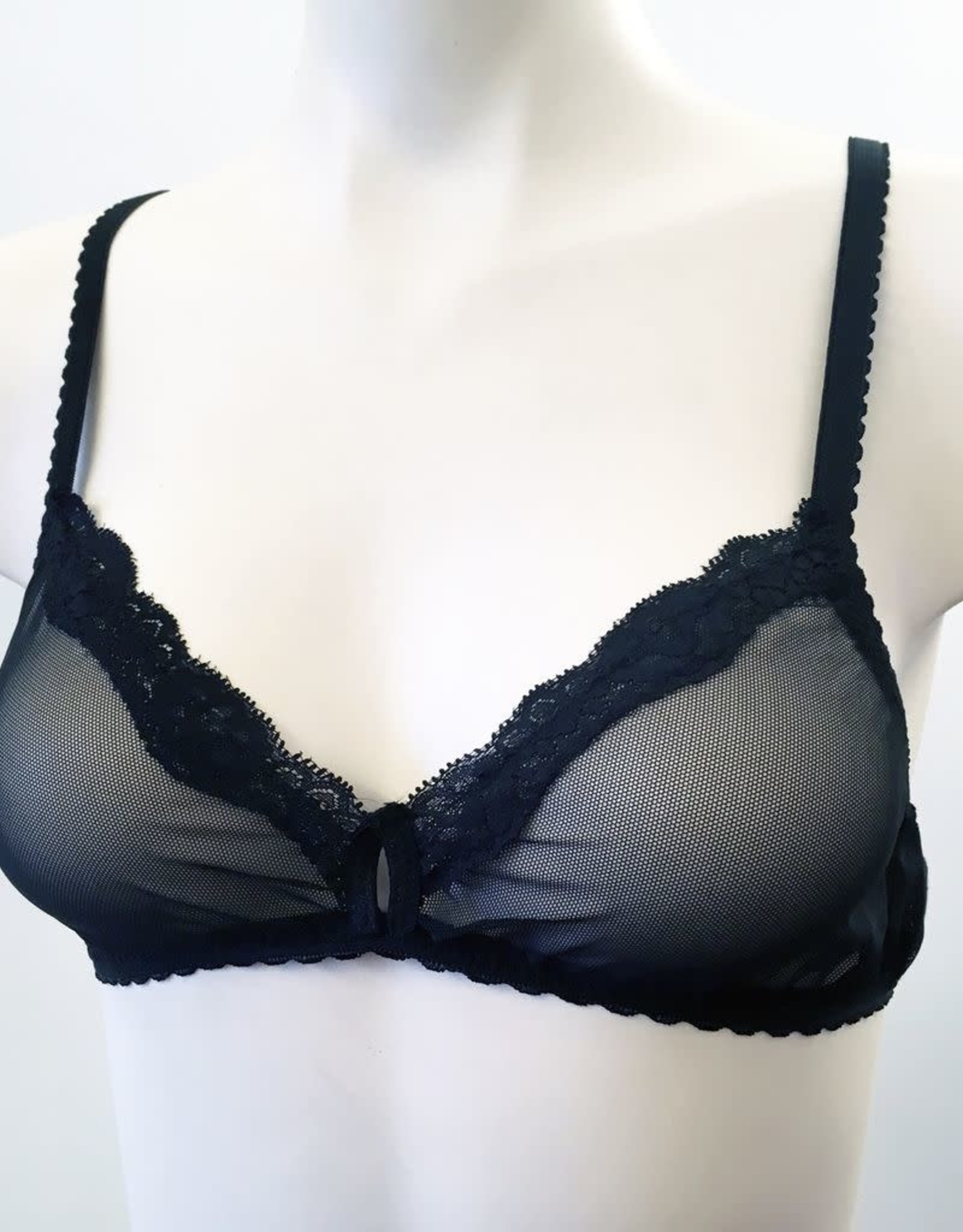 Lola Bra. Mesh Front, Bamboo Blend Back. Adjustable Straps. Black/Black -  Devil May Wear