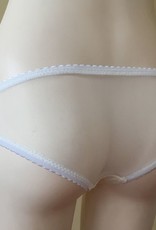 Devil May Wear Lola Sheer Back Underwear. Bamboo Blend front, Nylon Mesh back. Cream/Cream