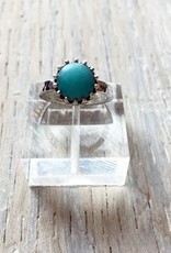 Chris Gillrie Treasure Island Ring. Crown Setting. Solid SIlver with Amazonite 8mm stone. Size 4