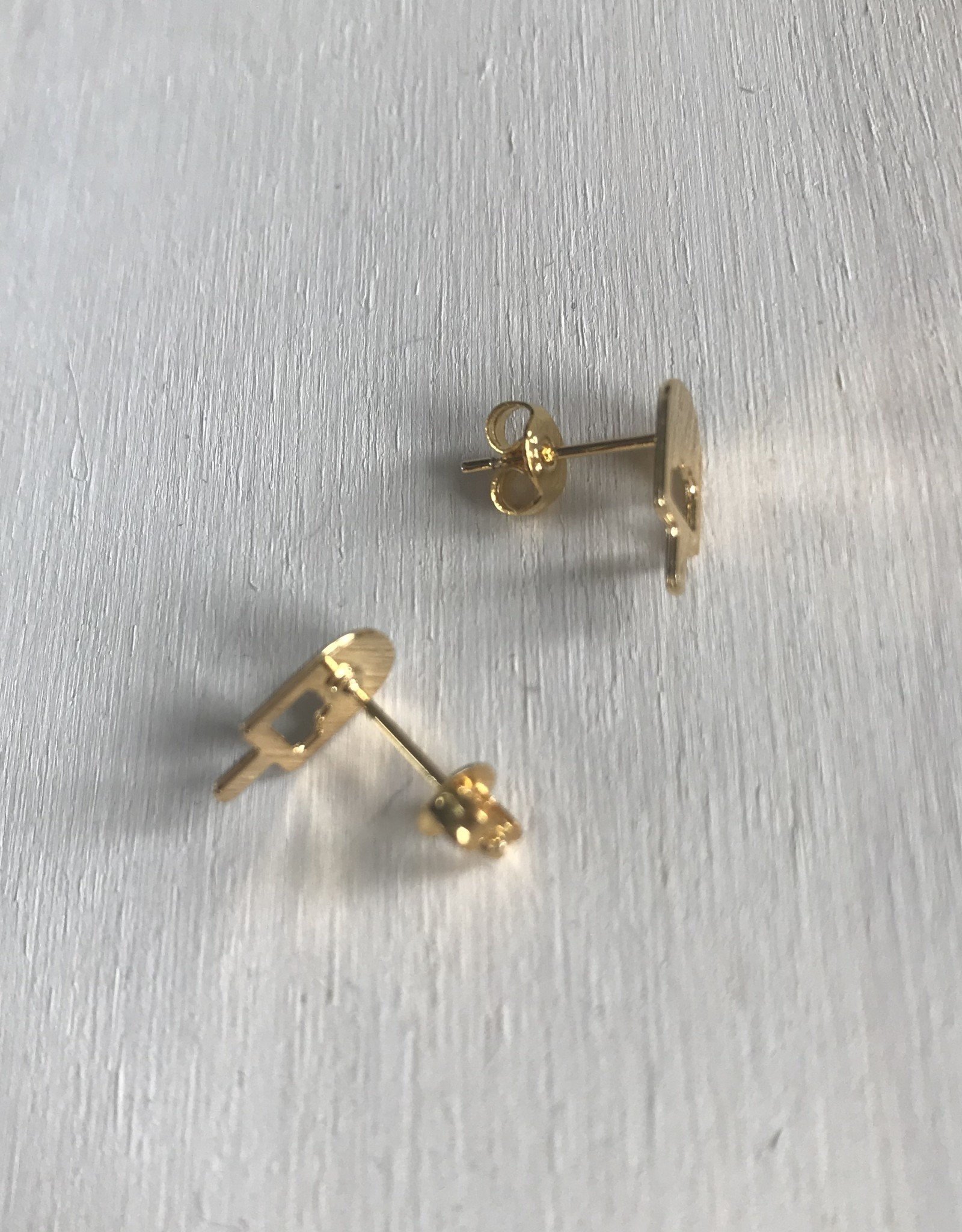 Young & Heart Popsicle Studs. Gold Plated.