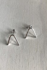 Devil May Wear Wishbone Silver Studs