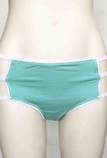 Devil May Wear Cage Panties. Bamboo blend. Adjustable size tabs. Mid Rise. Seafoam/White