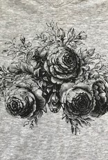 Devil May Wear Evening Rose V neck, Heather Grey Mix, 95% Cotton, 5% Spandex