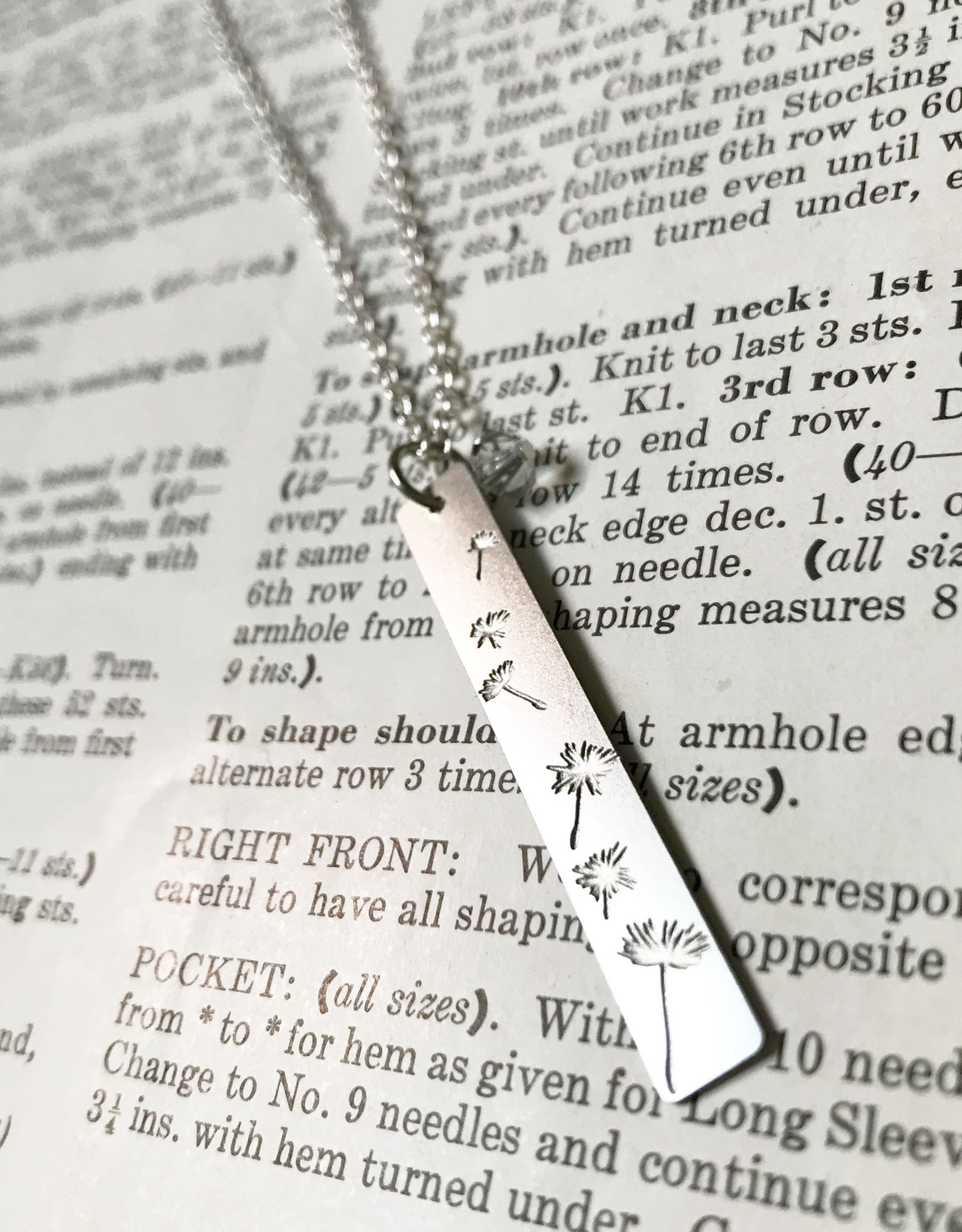 Devil May Wear Dandelion Fluff Necklace, Silver Plated, Solid Silver Chain