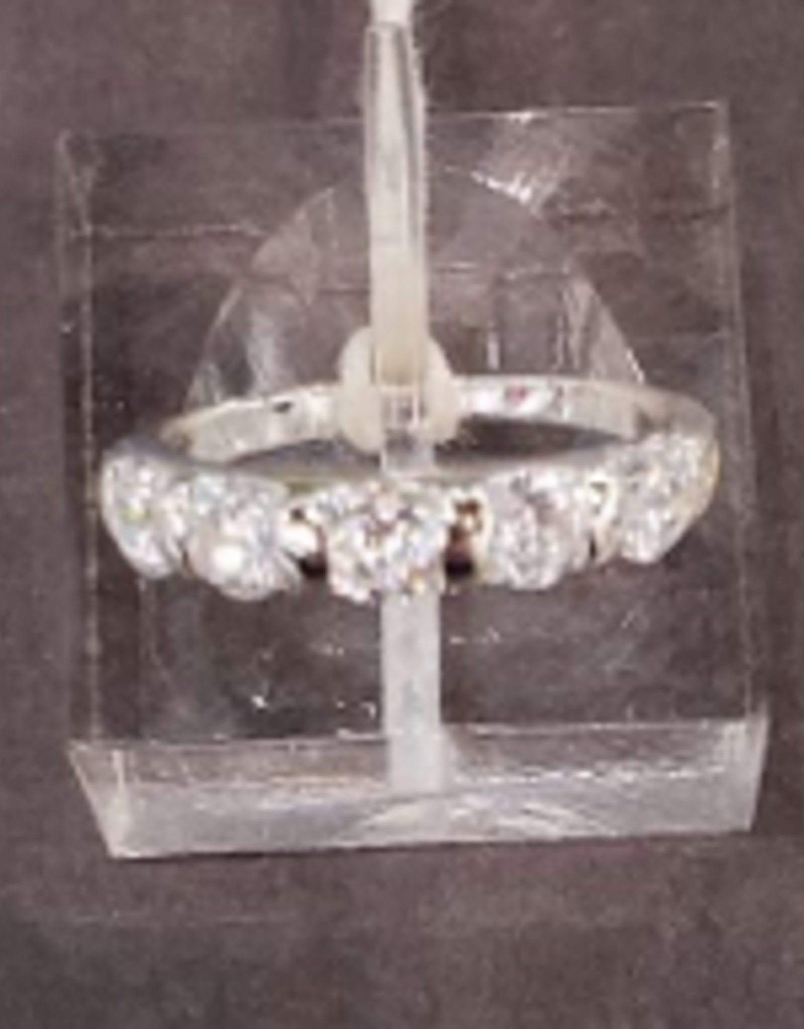 Chris Gillrie 5 Shimmering Cubic Zirconia Ring. Set in Soild Silver with Rhodium Plating. Size 7