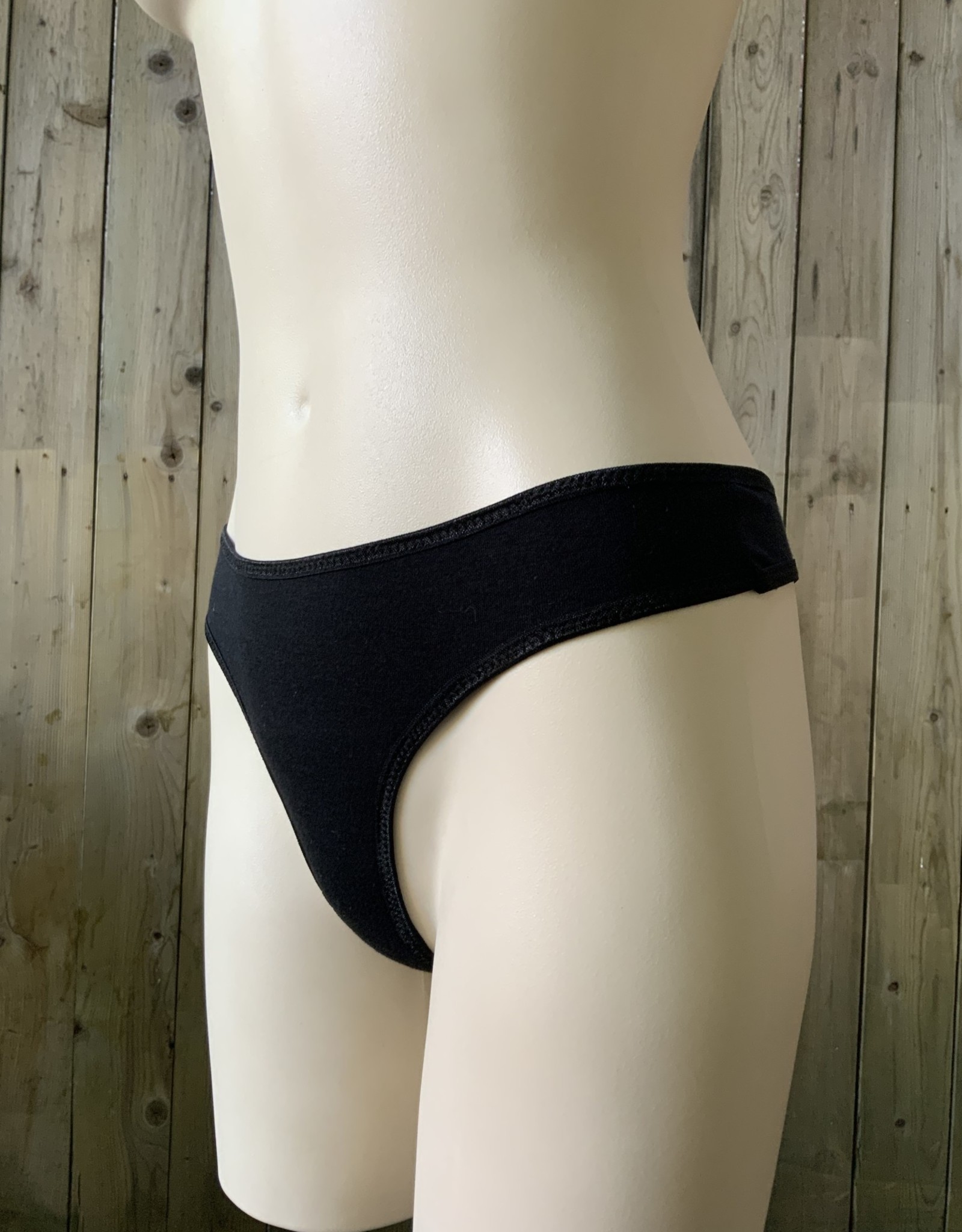 Cage Panties. Bamboo blend. Adjustable size tabs. Mid Rise. Black