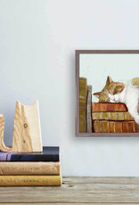 Greenbox Art Cat On Books 3 Mini Canvas 6x6