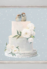 Greenbox Art Wedding Birds Rustic White Mini Framed Canvas 6x6