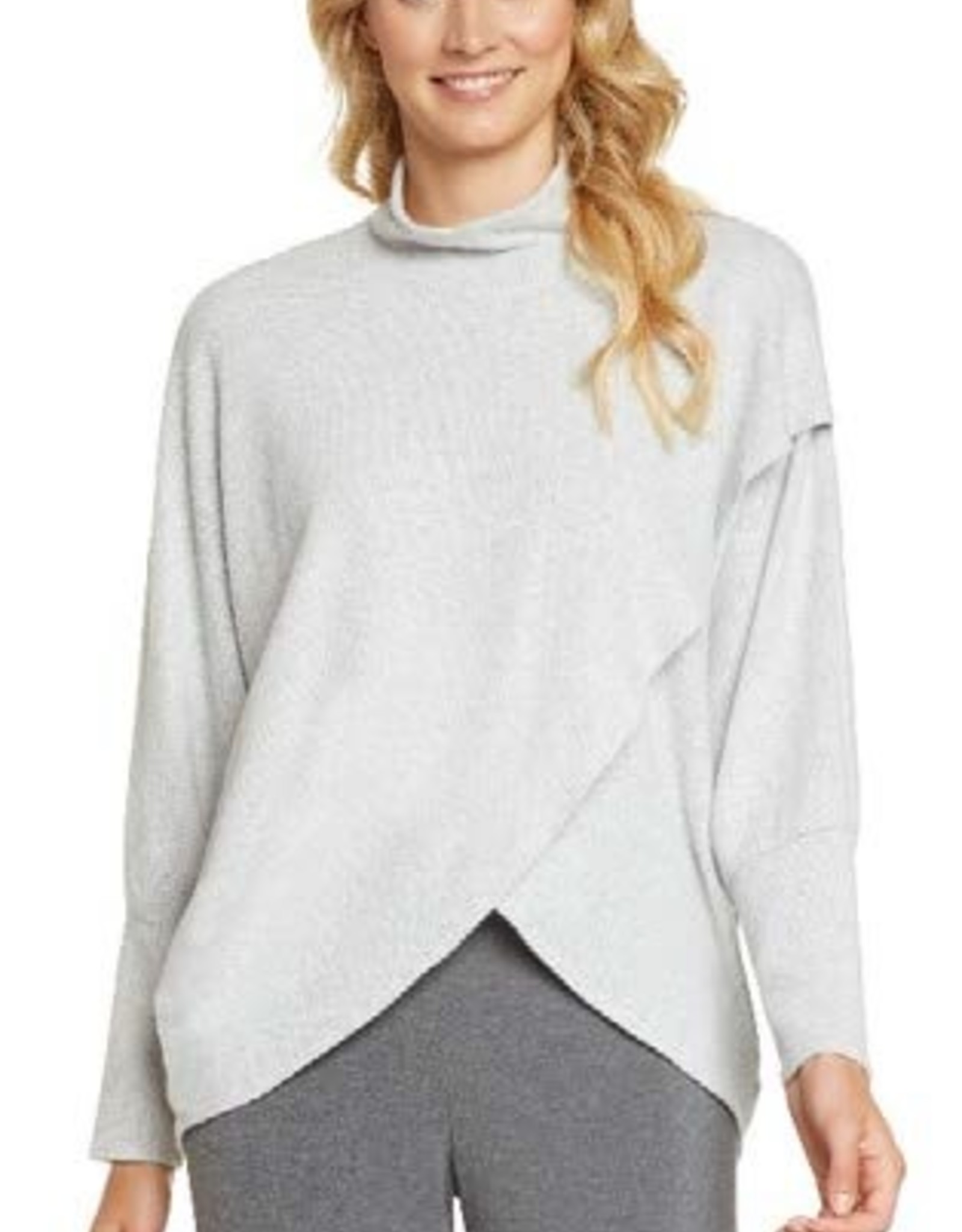 grey mock neck top