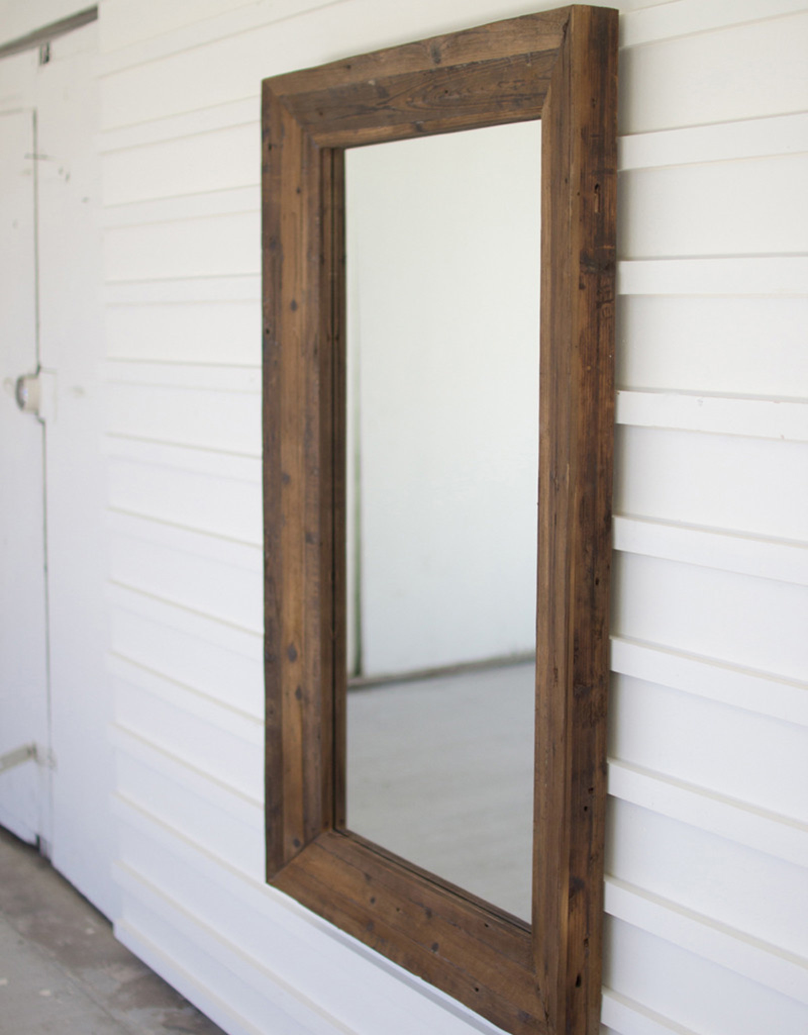 Kalalou Recycled Rectangle Wood Framed Mirror
