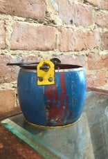 Kalalou Recycled assorted Color Metal Pot 3.5" BLU/RED