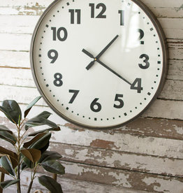 Kalalou Round Black and White Wall Clock, 24"
