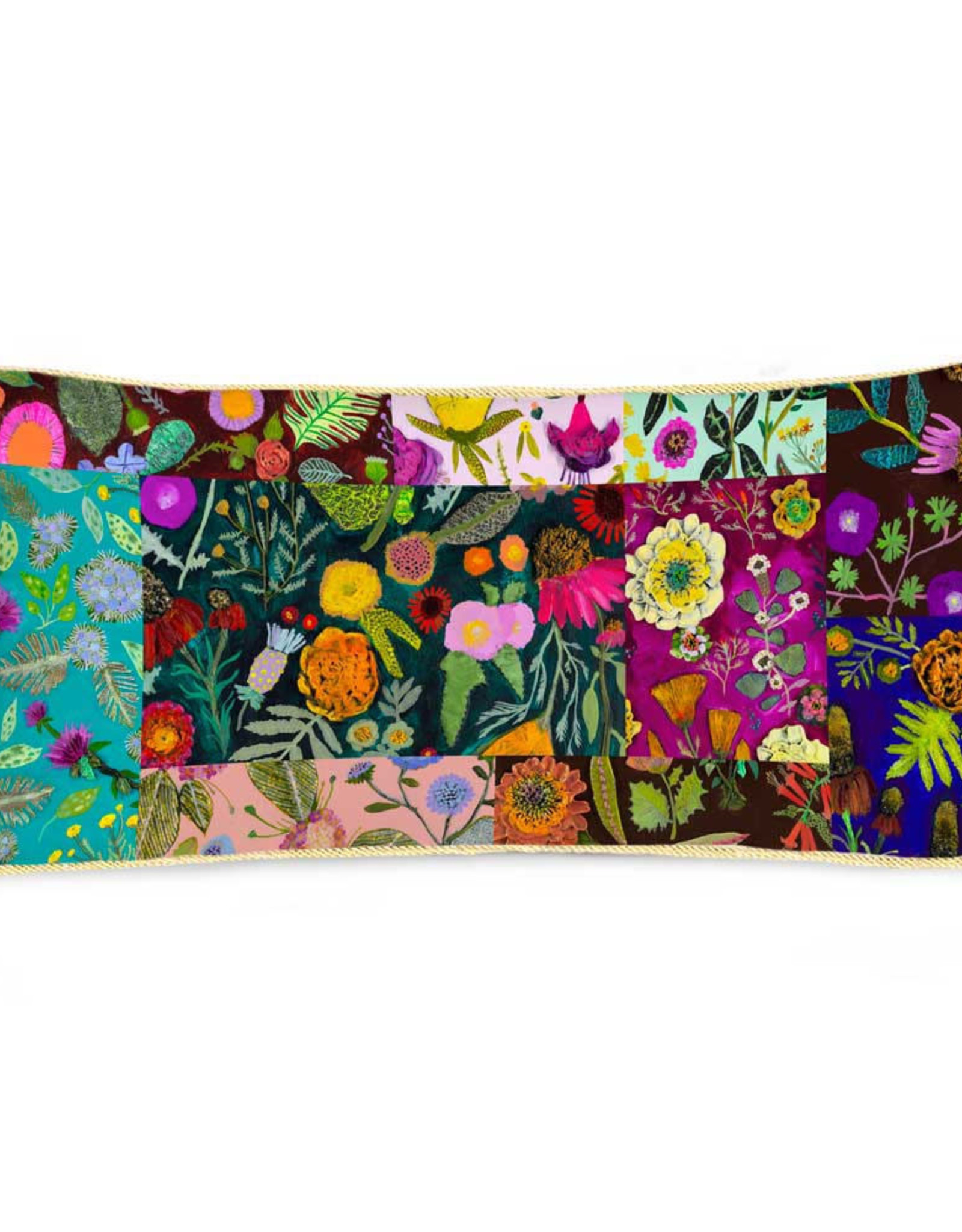 Greenbox Art Wildflowers Patchwork - Lumbar Pillow