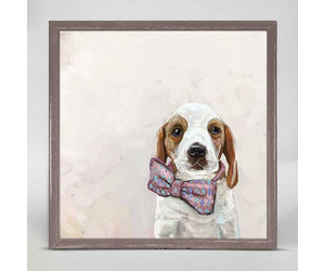 Best Friend - Baby Beagle In A Bowtie Mini Framed Canvas - Clara