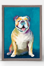 Greenbox Art Best Friend - Bulldog On Blue Mini Framed Canvas