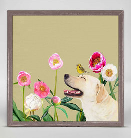 Greenbox Art Dogs And Birds - Yellow Lab Mini Framed Canvas