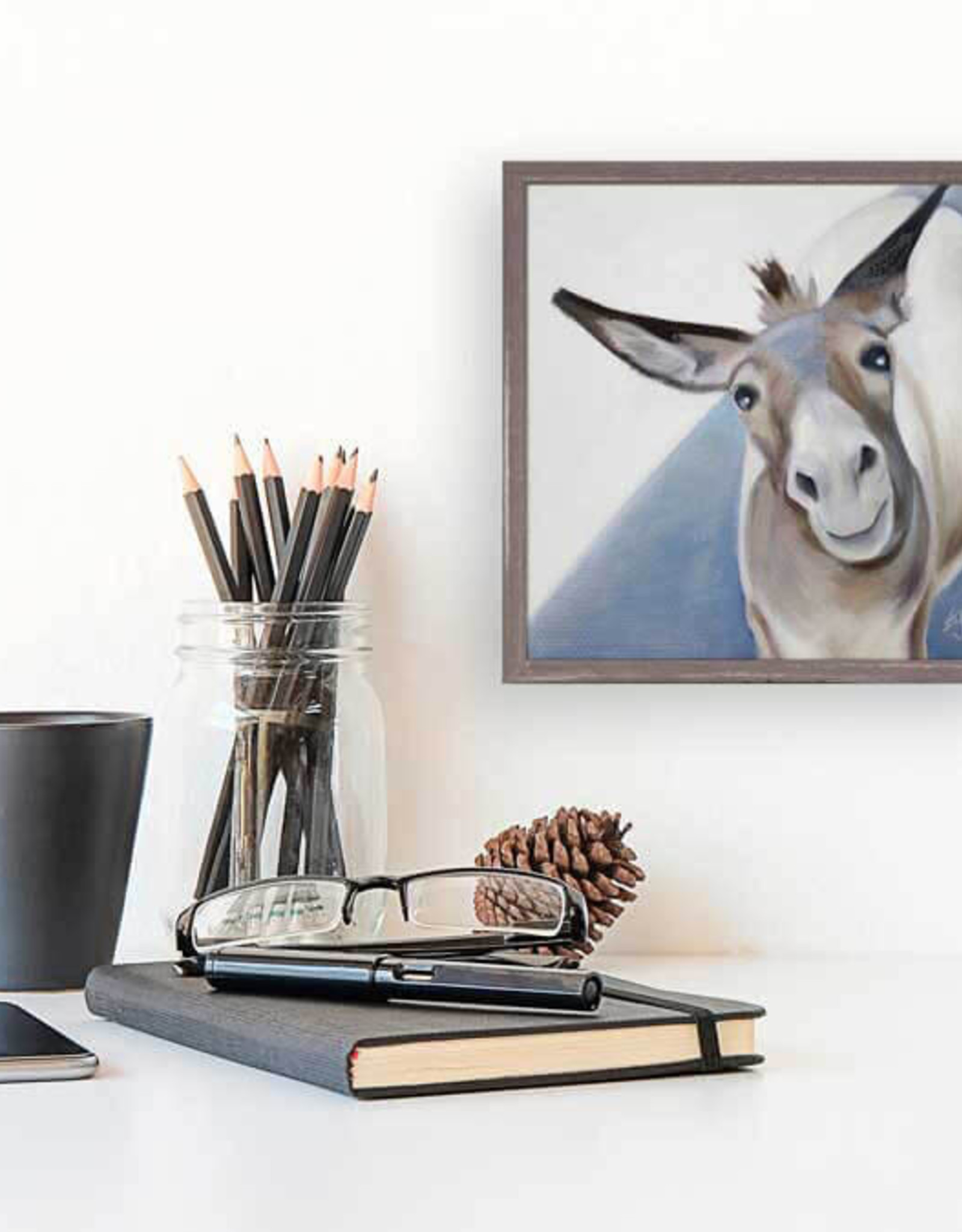 Greenbox Art Grey Donkey Mini Framed Canvas