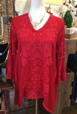 Johnny Was Collection Temperty Lorelai Tunic Tango Red