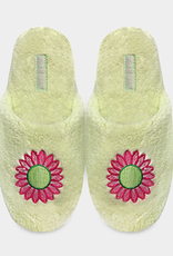 Spa Sister Chenille Embroidered Slippers  Daisy