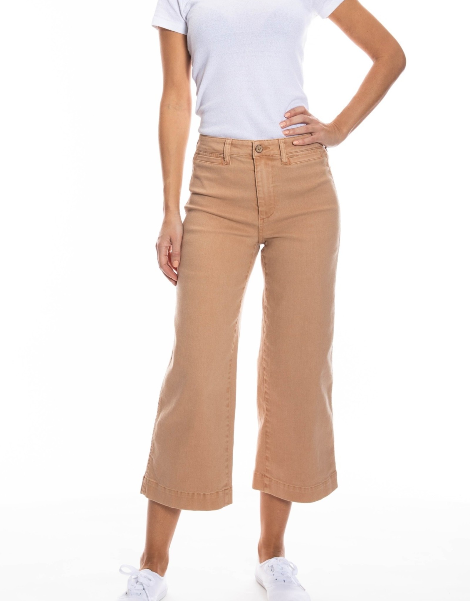 Clean Wide Leg Crop Pant Toast 